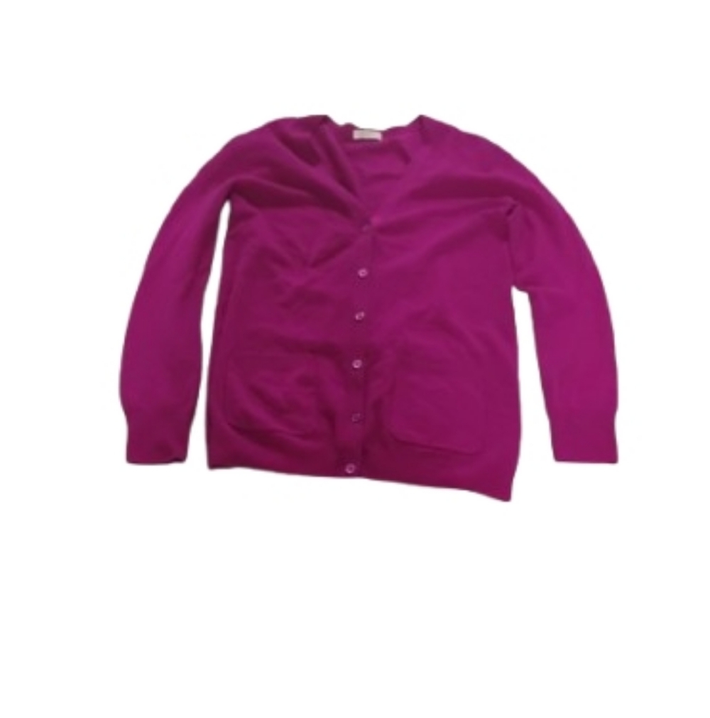Equipment Femme Women's Buttoned Cashmere Purple Cardigan Sweater Sz L